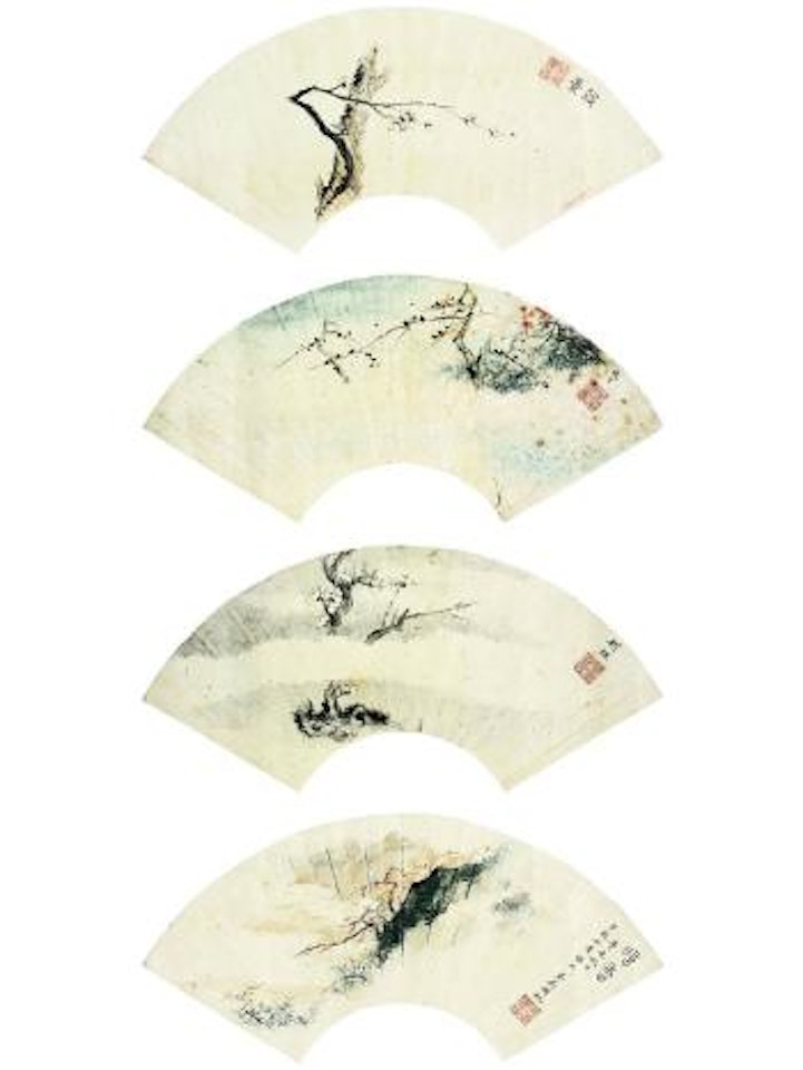 Landscape and flowers by Wu Hufan