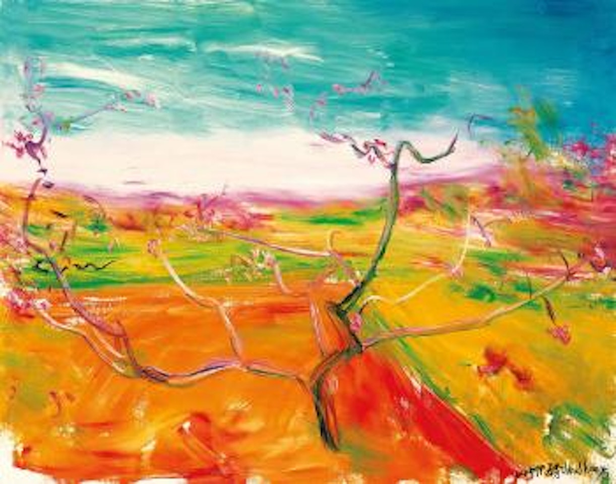 Peach blossom in Long Quan by Zhou Chunya