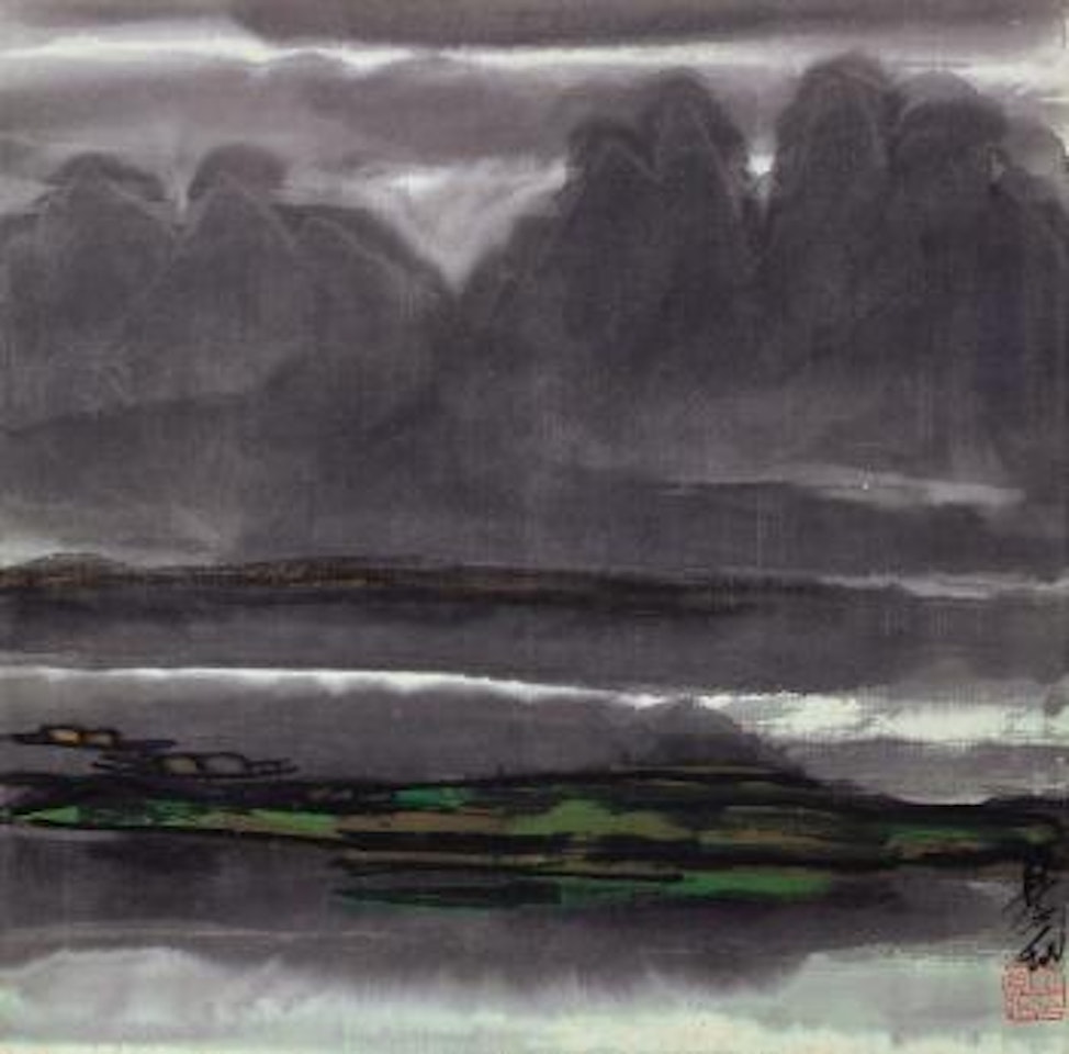 Rain and the mountian by Lin Fengmian