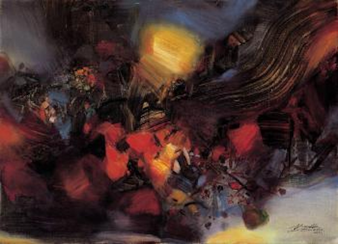 Flambeaux crépuscule (Flaming dusk) by Chu Teh-Chun