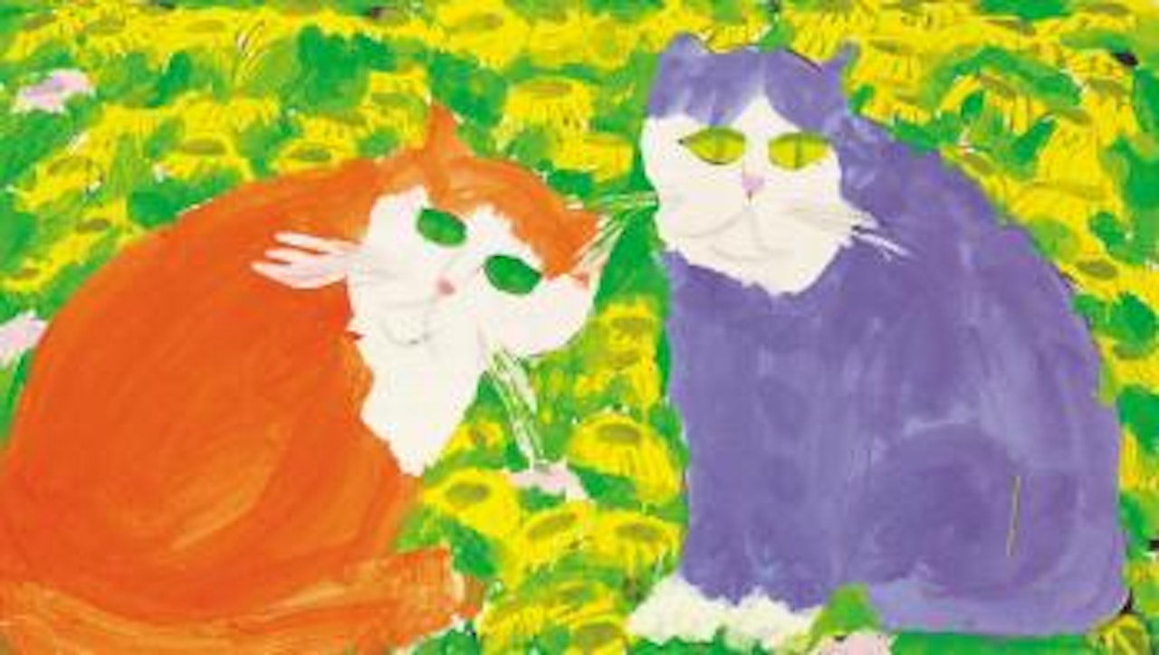 Orange cat, blue cat by Walasse Ting