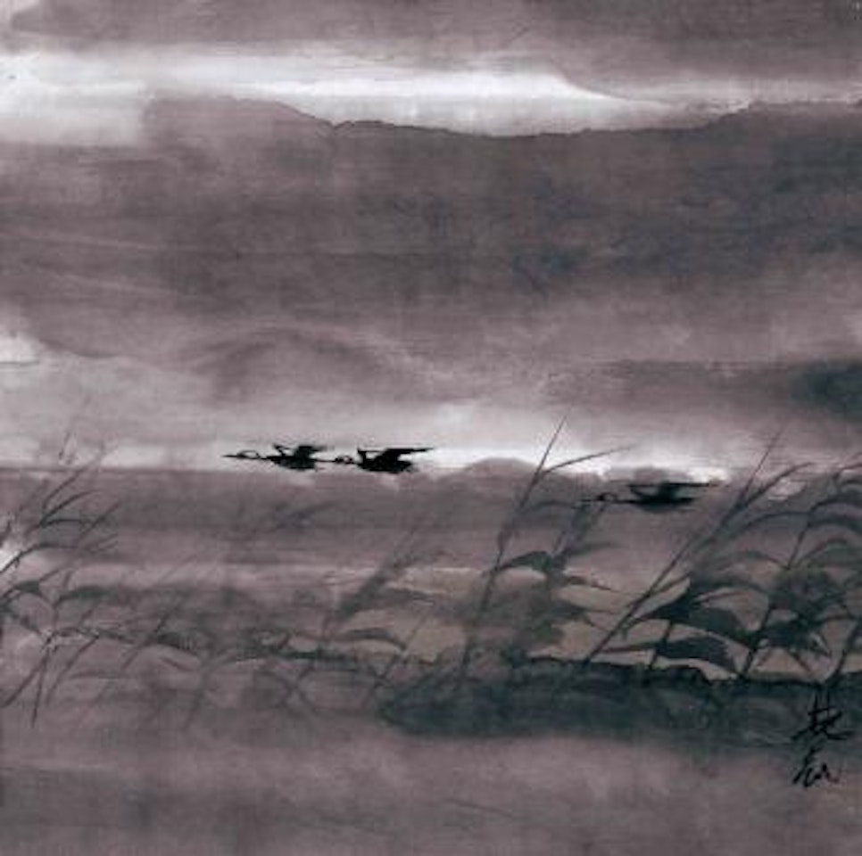 Reeds and wild geese by Lin Fengmian