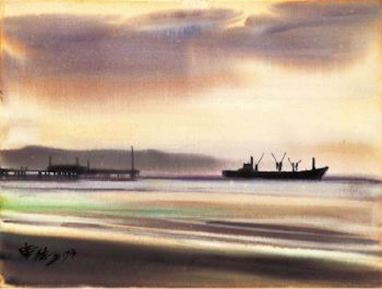 Ferry on the sea by Xi Dejin