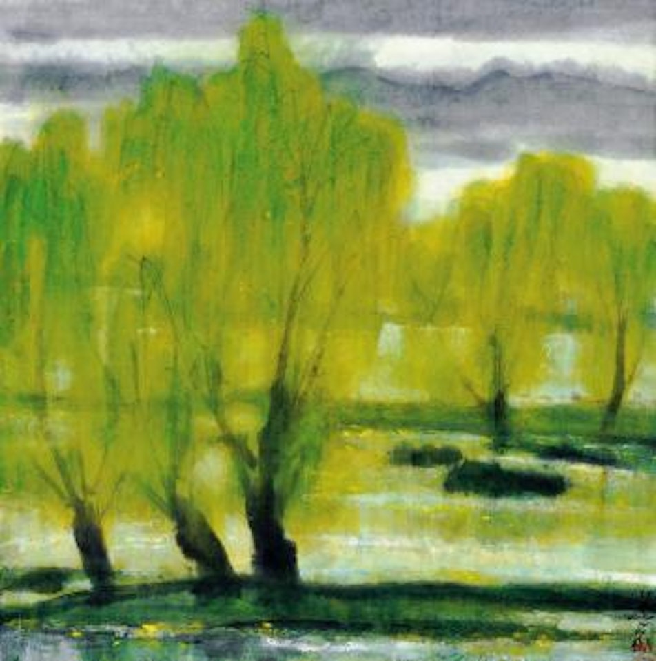 Green willows, west lake by Lin Fengmian