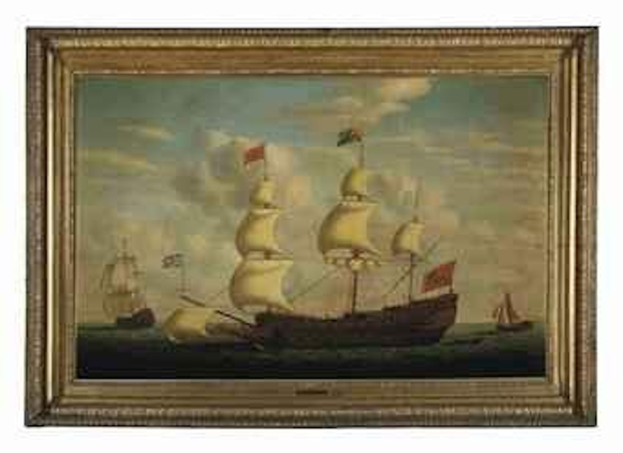 HMS Sovereign of the Seas, a British man-o'-war, 1500 tons, 102 guns, in choppy seas by English School