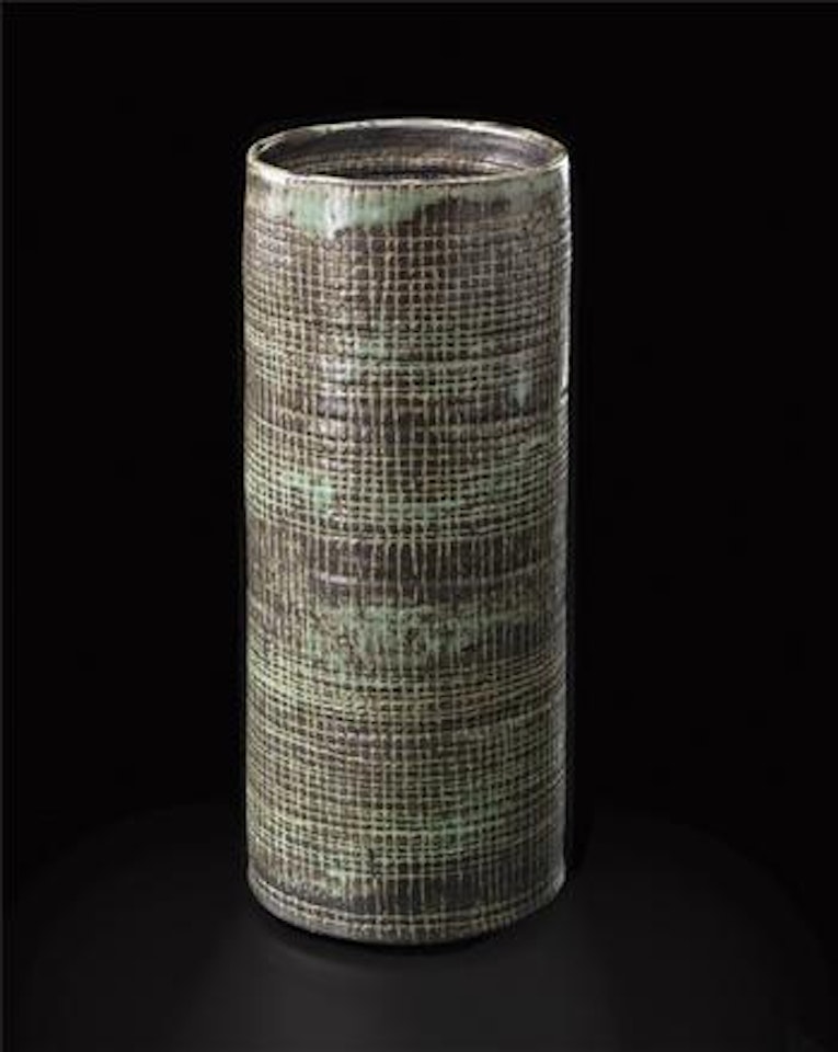 Rare large cylindrical vase by Lucie Rie