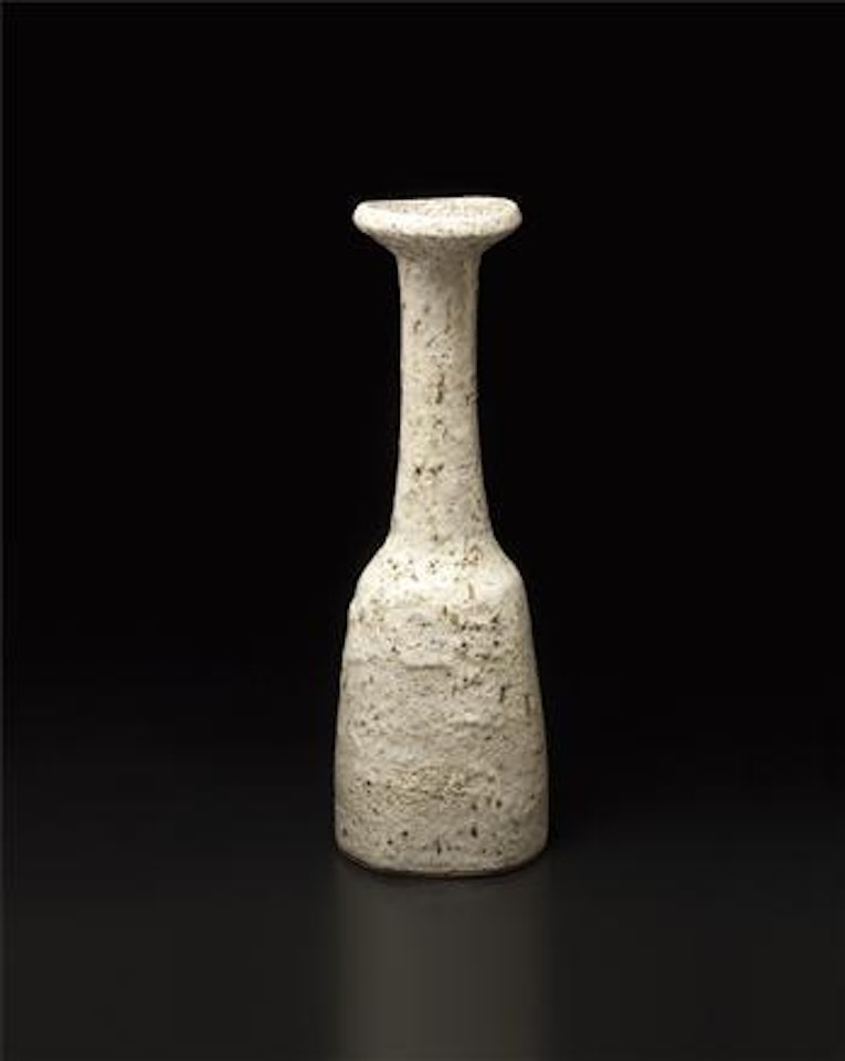 Monumental flattened vase by Lucie Rie