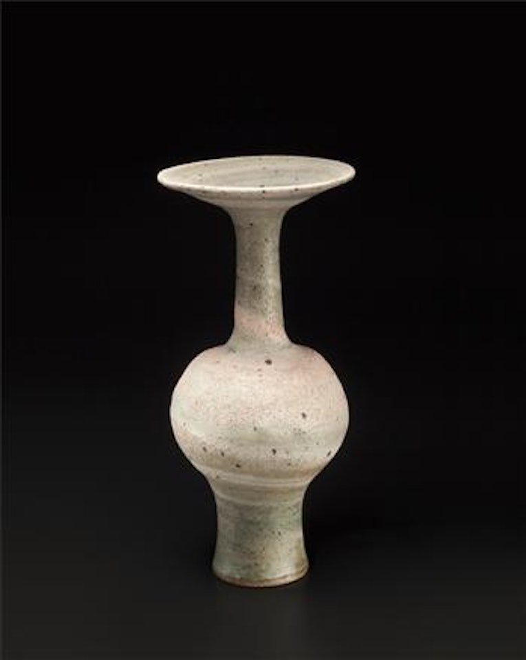 Tall vase with flaring neck by Lucie Rie