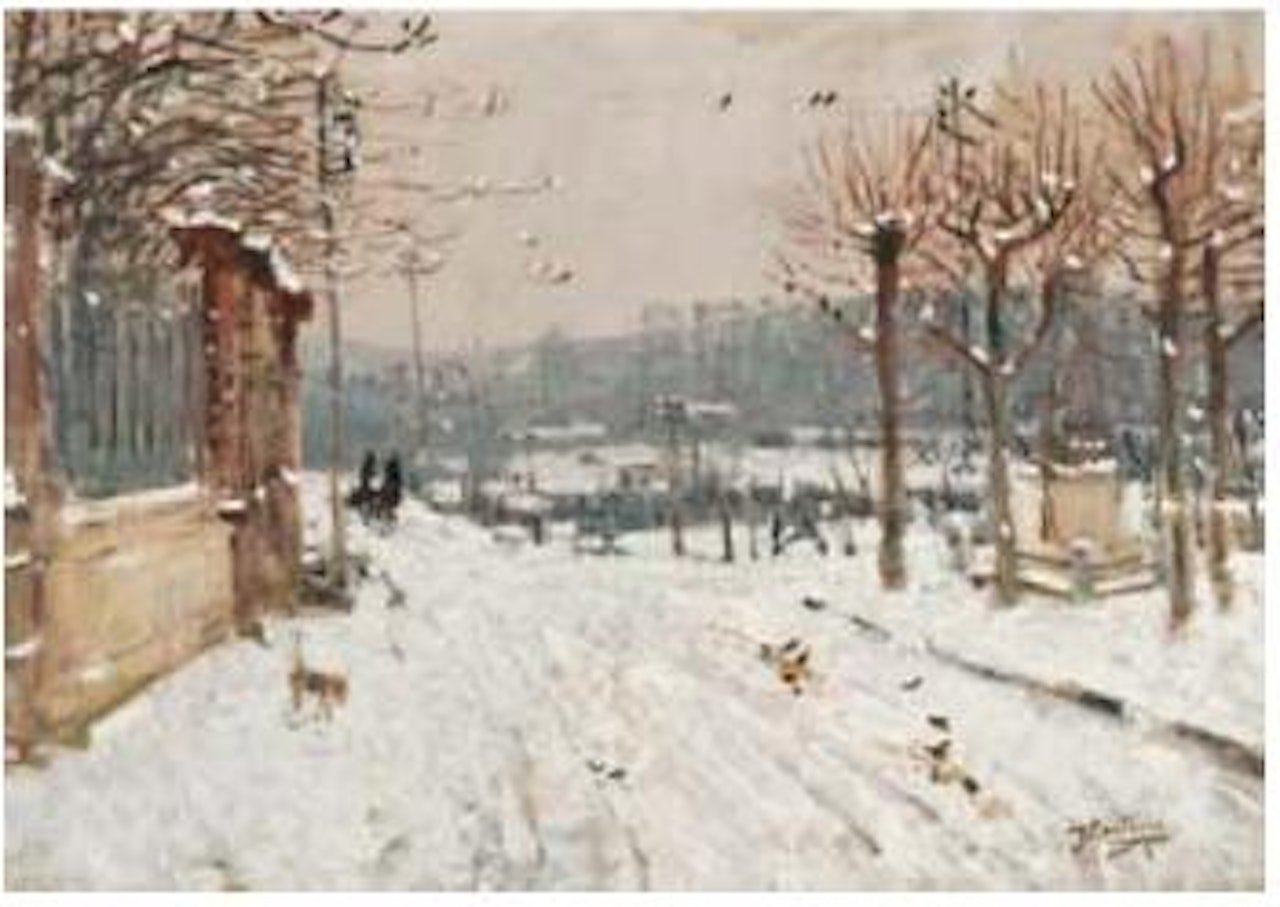 Paysage de neige by Pierre Eugène Montezin