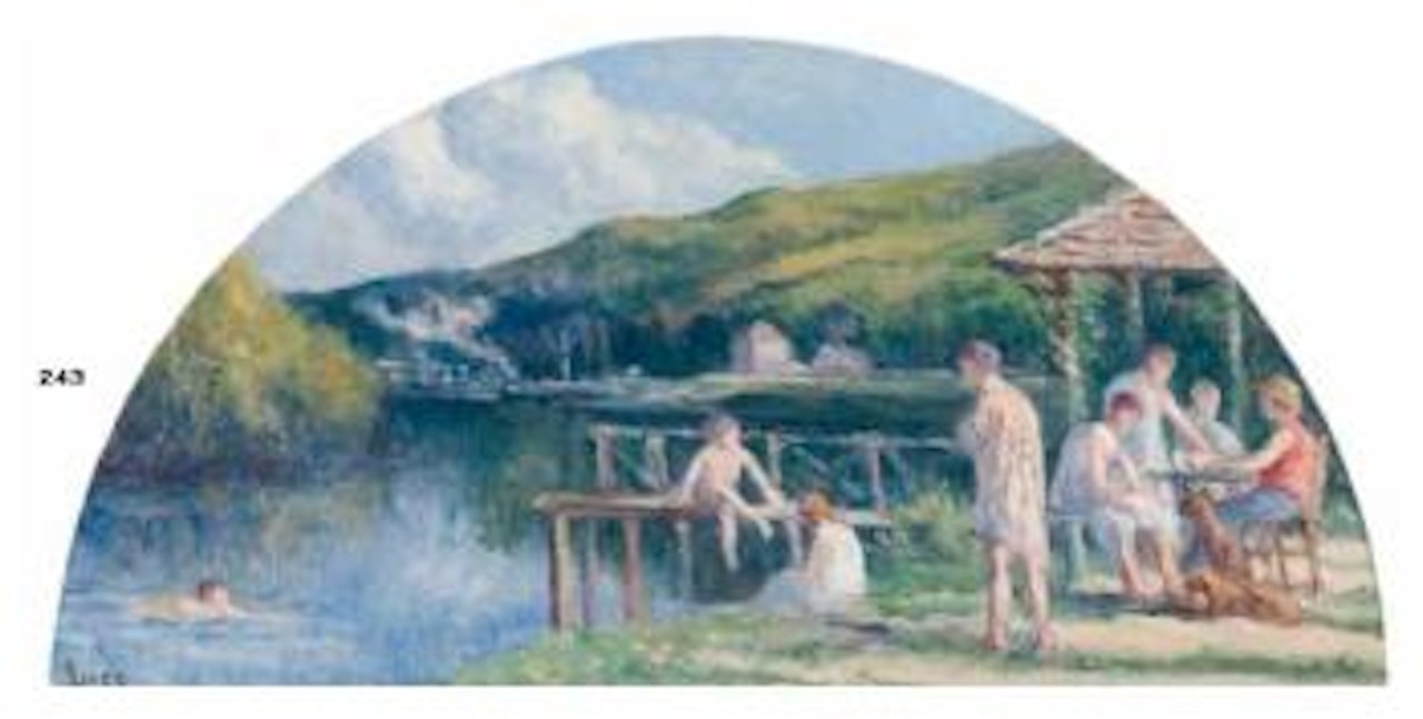 La buvette au bord de la Seine by Maximilien Luce