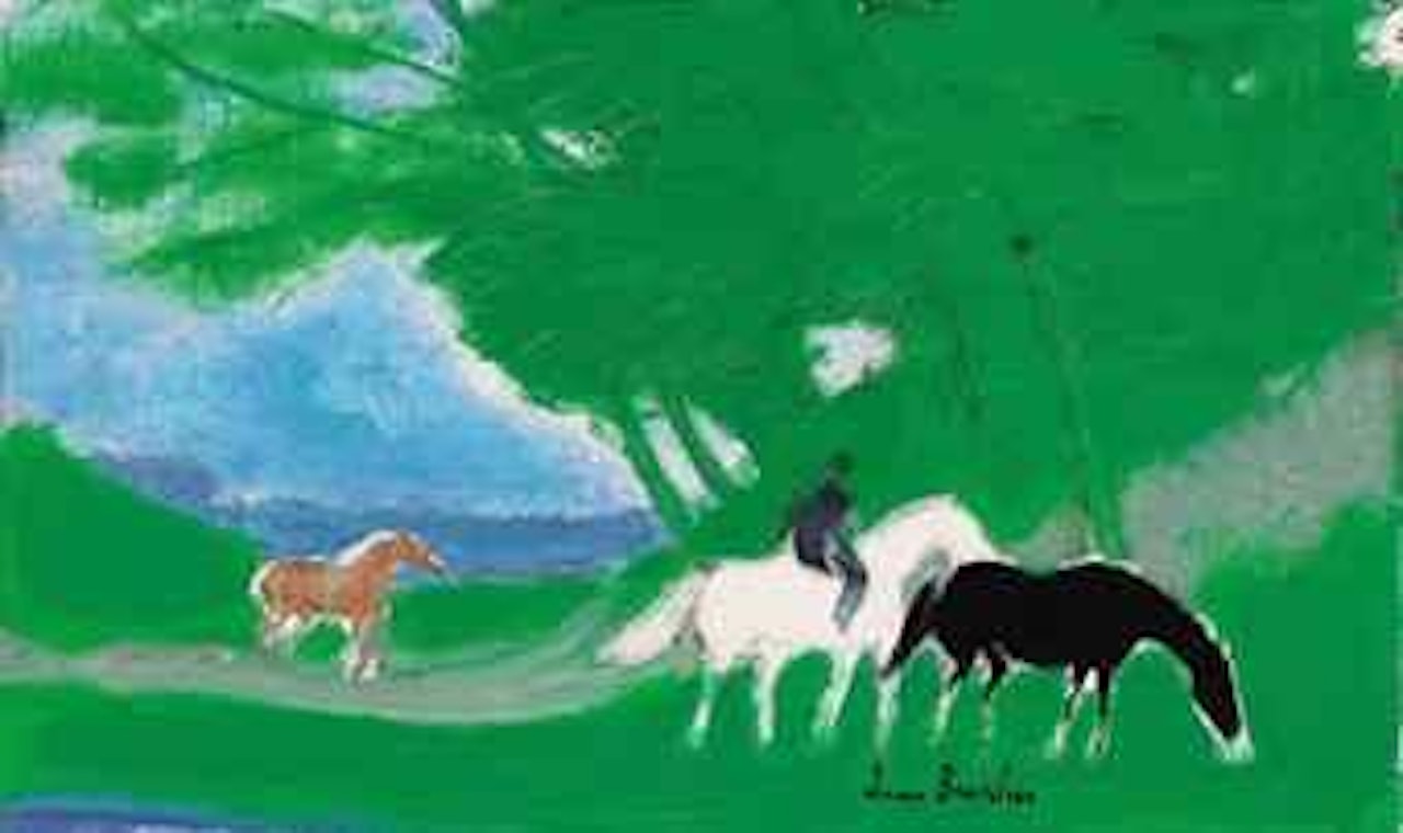 Les chevaux à Loupeigne by André Brasilier