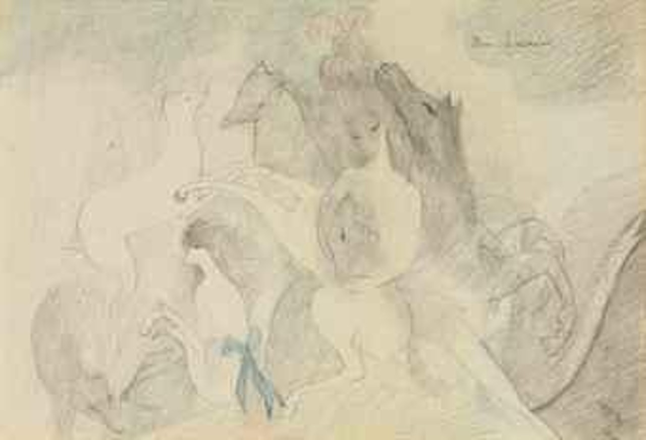 Jeune femme aux animaux (étude pour le ballet Les Biches) by Marie Laurencin
