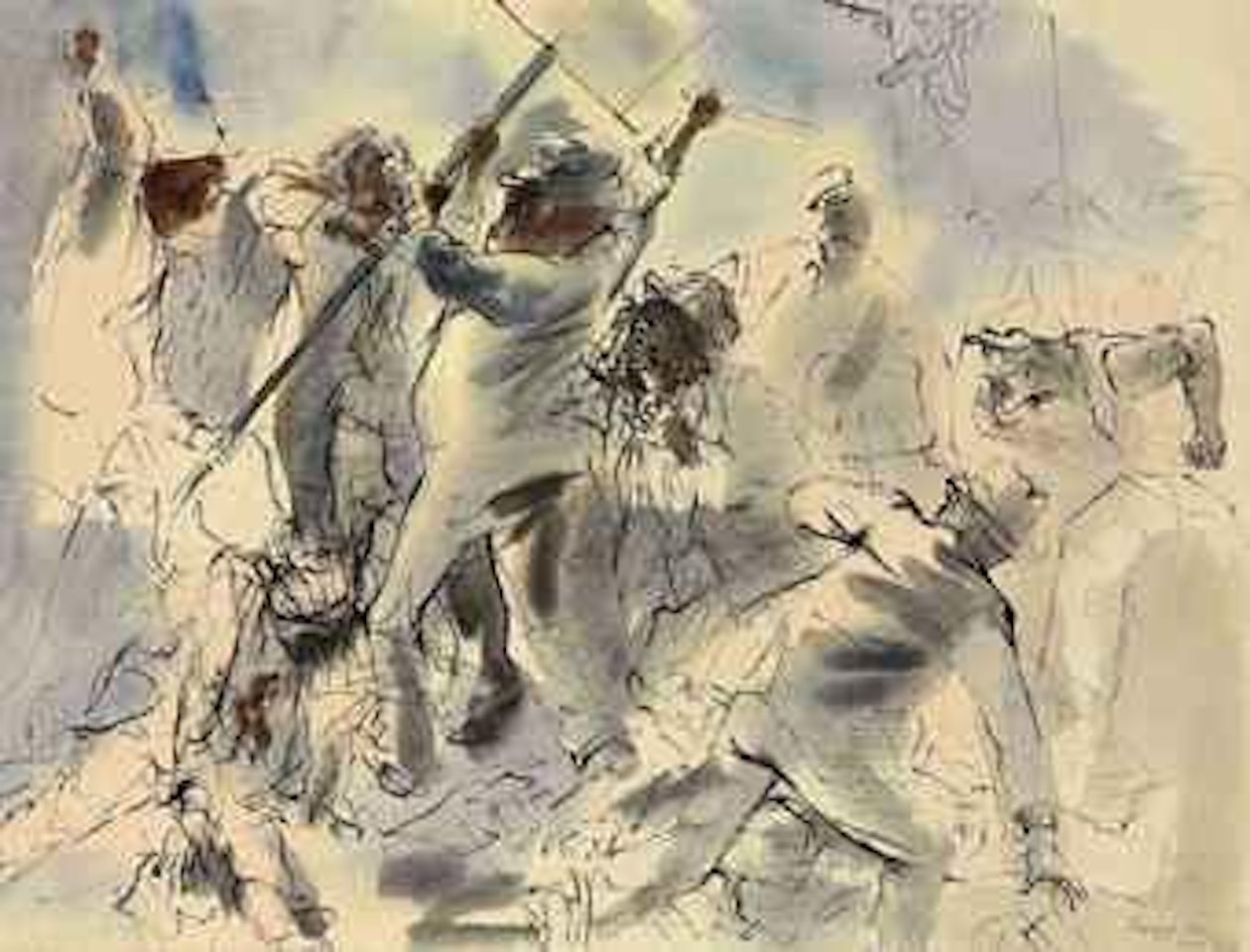 Kommunismus marschiert, Kampf um einen satz by George Grosz