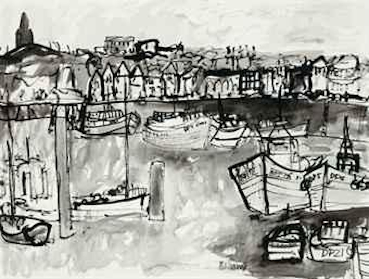 Fishing boats, Dieppe by John Bellany