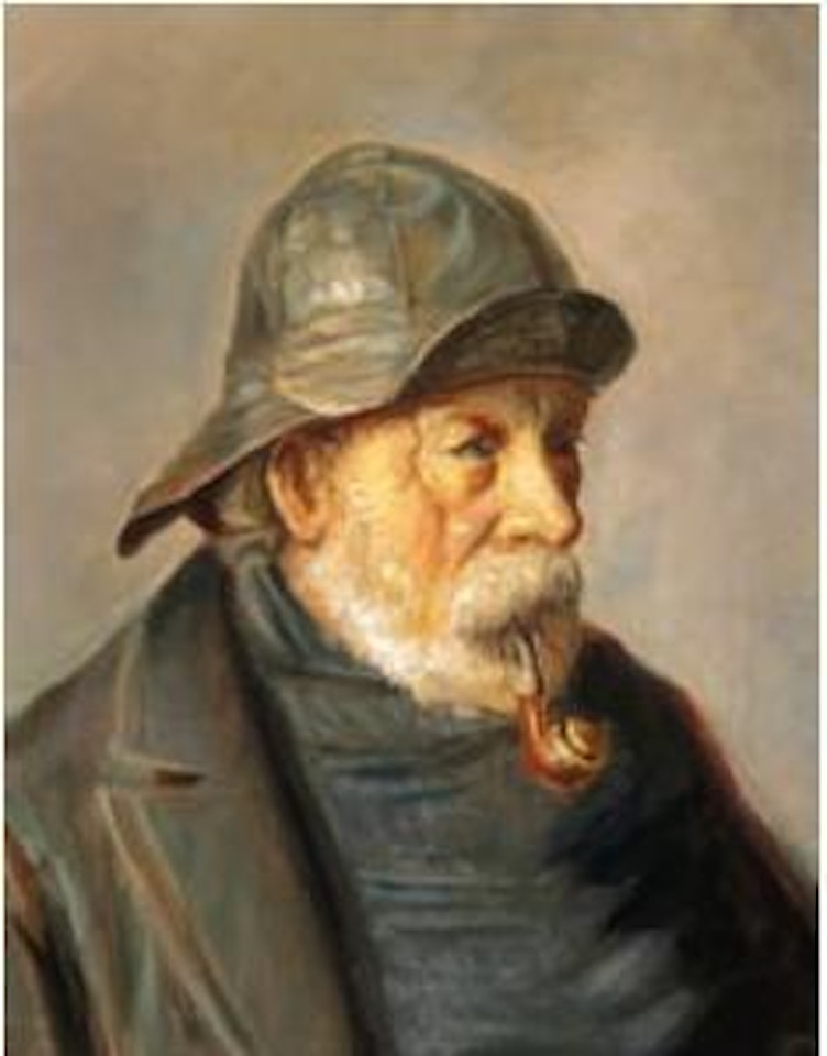 A fisherman from Skagen smoking a pipe by Michael Ancher