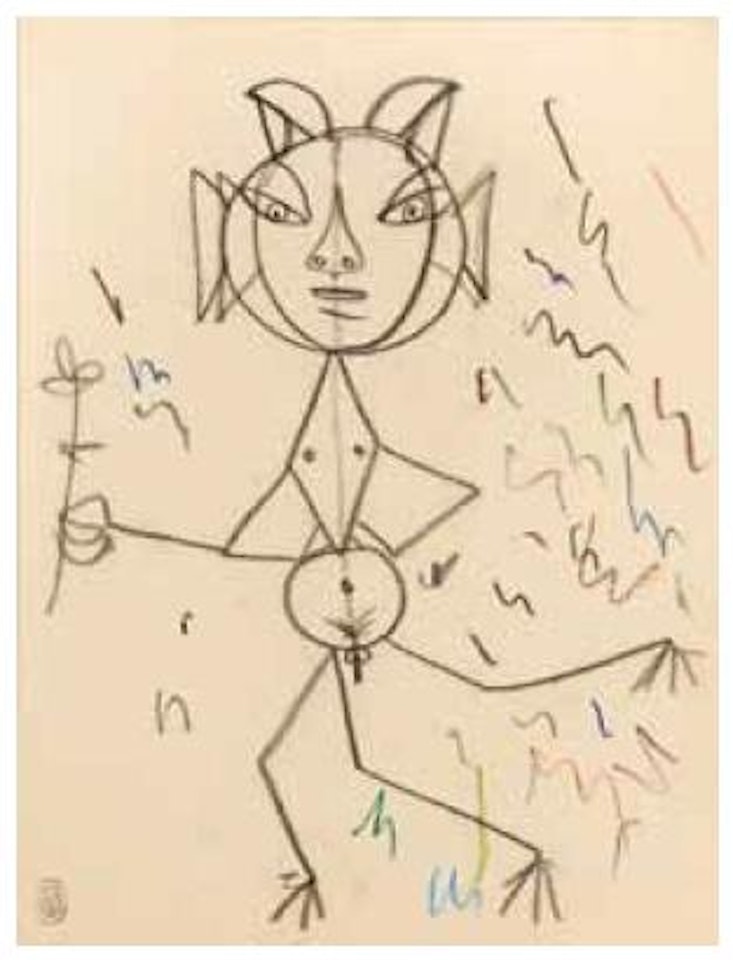 Petit faune aux trois jambes et à la fleur by Jean Cocteau