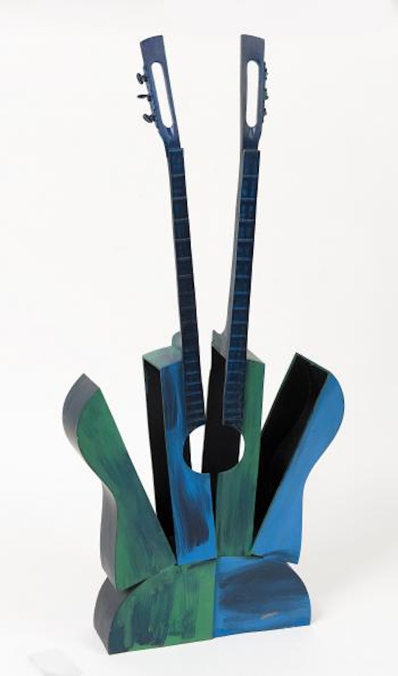 Untitled - polychrome sliced guitar assembled by Arman