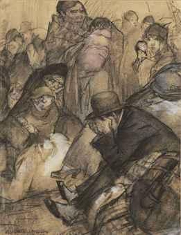Vluchtelingen uit België - Refugees from Belgium by Leo Gestel