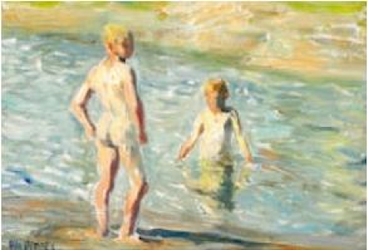 Boys going for a swim by Otto Pippel