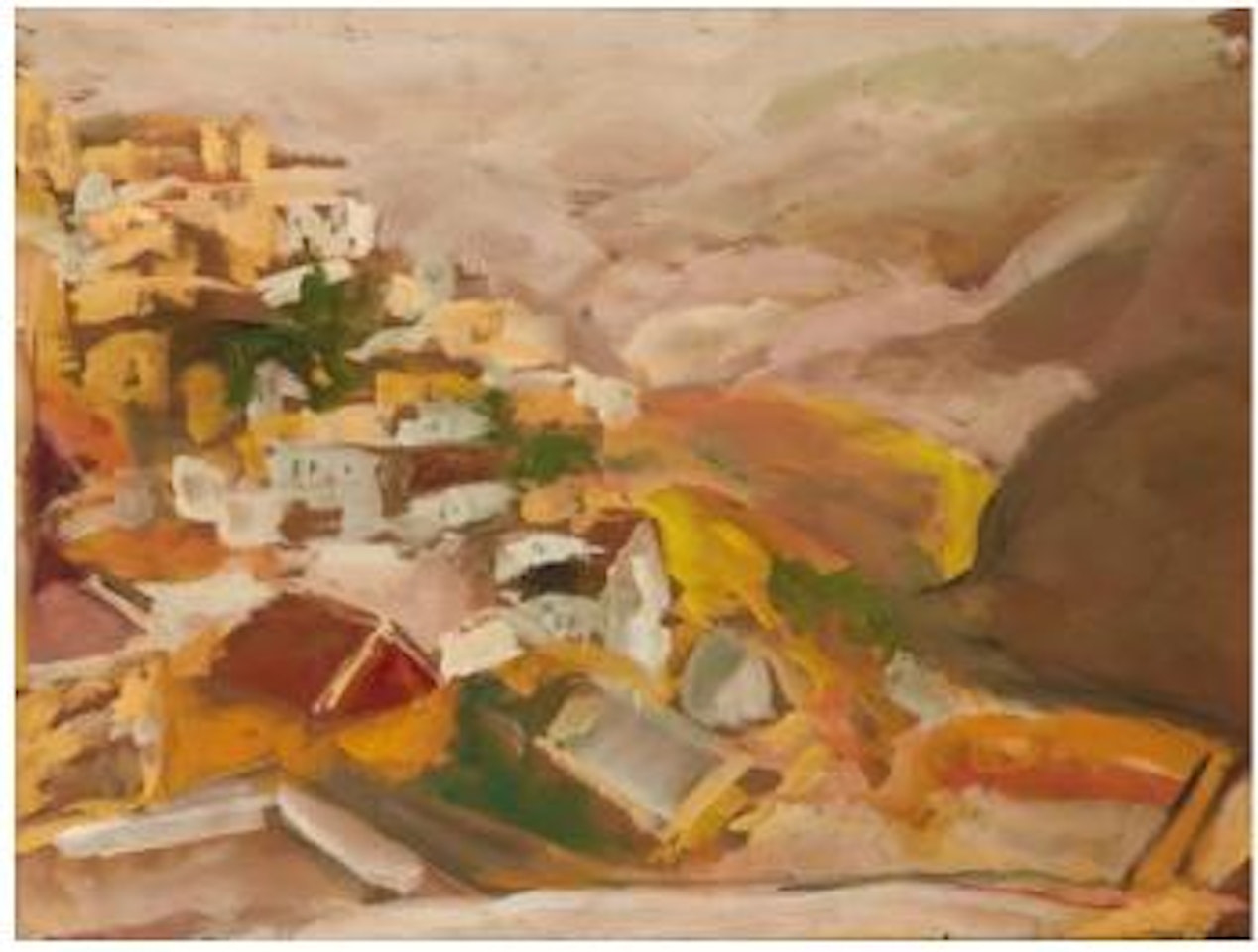 Village sur la colline by Emmanuel Mané-Katz