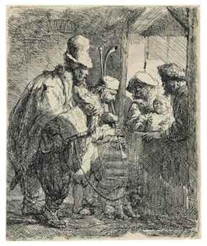 The Strolling Musicians (B., Holl. 119; H. 142) by Attributed to Rembrandt Harmensz van Rijn