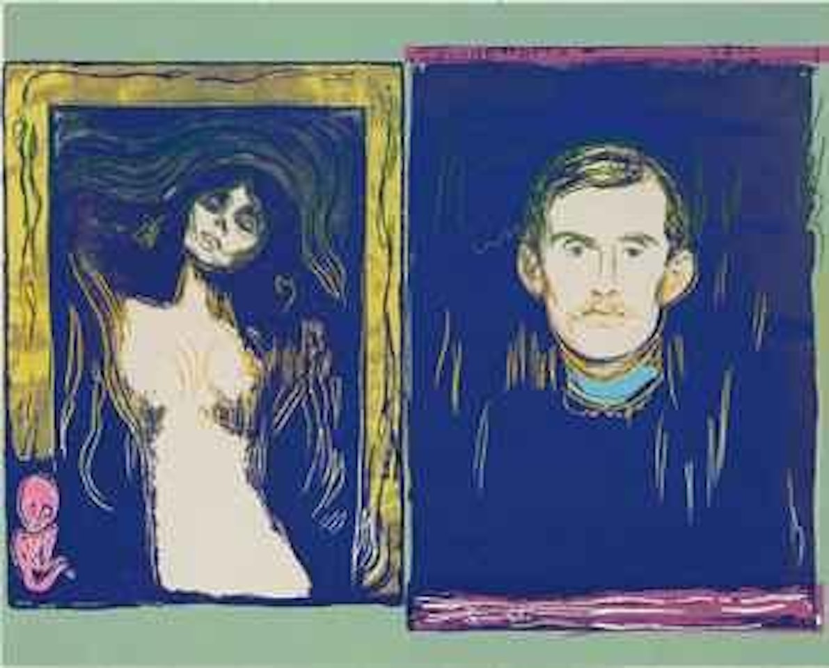 Madonna & Self-Portrait with Skeleton Arm (after Munch)(F. & S. IIIA.62) by Andy Warhol