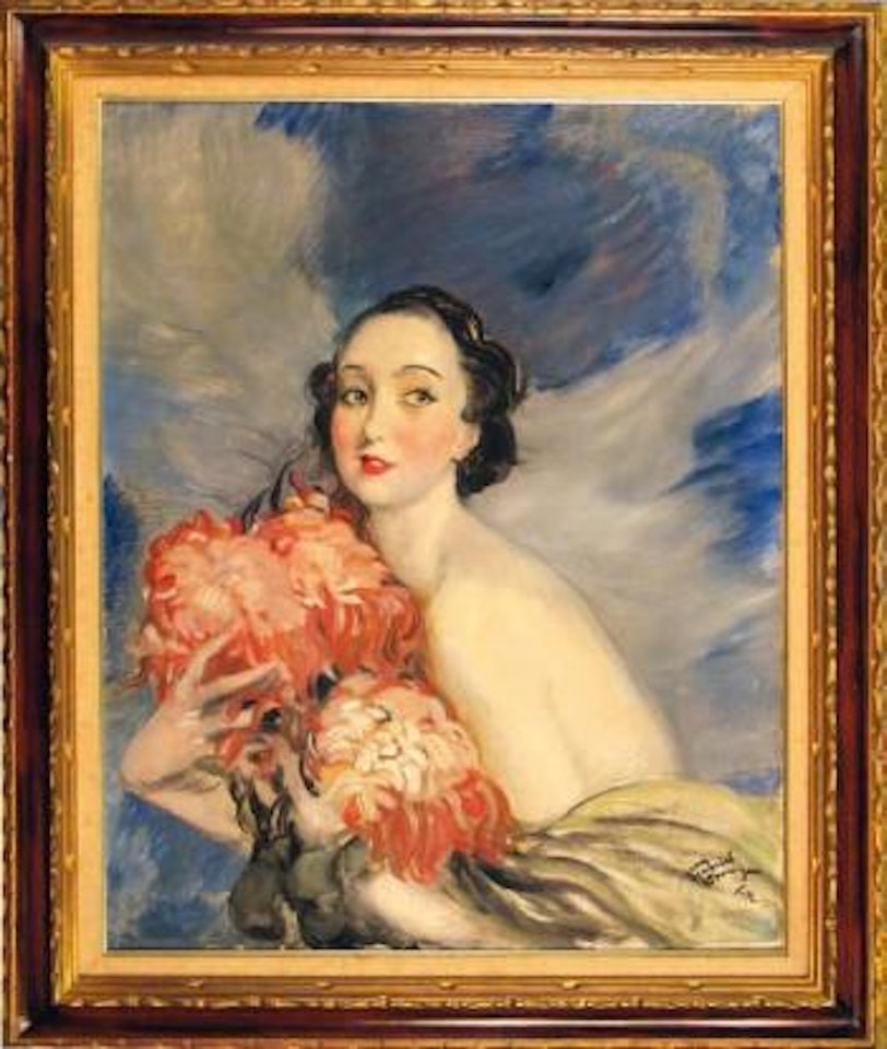Jeune femme aux fleurs by Jean Gabriel Domergue