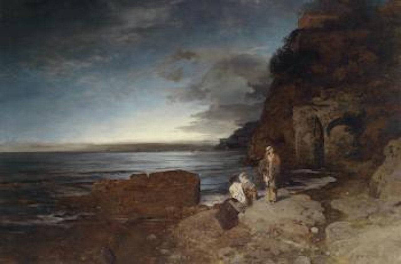 Evening on the coast by Oswald Achenbach