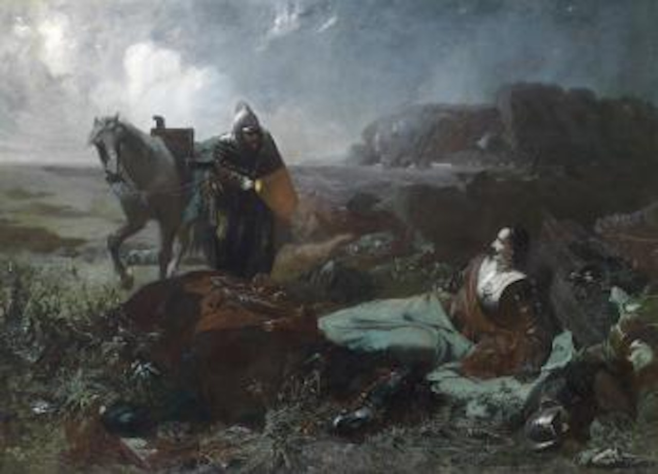 Pappenheim’s Death, Tilly, Riding over the Battlefield of Lützen in the Moonlight, Discovers the Wounded Pappenheim by Hans Makart