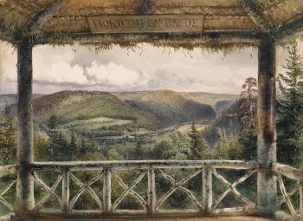 View from the Dorotheenbaude over the Hills and Forests around the castle of Grätz by Rudolf von Alt