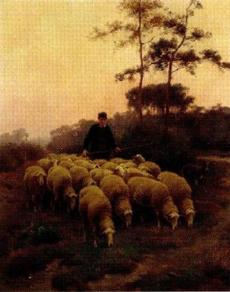Schäfer mit seiner Herde by Frans de Beul