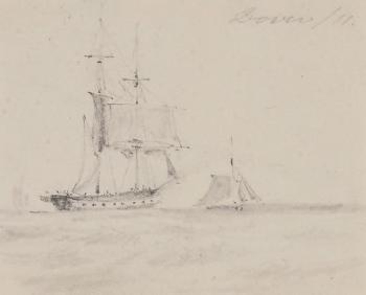 Armed sloop and other shipping by John Constable