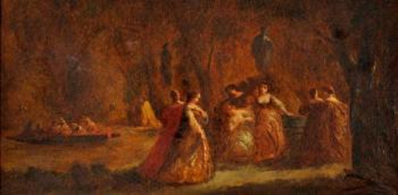 Divertissements dans un parc by Adolphe Monticelli
