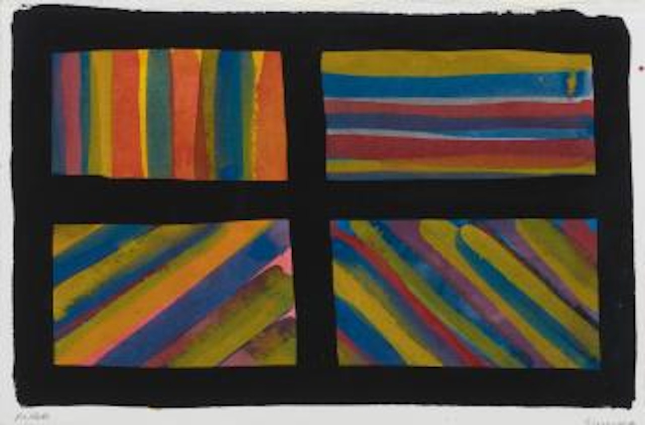 Bands Of Color In Four Directions (Sloppy) by Sol LeWitt