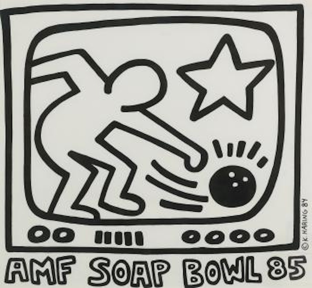 Untitled (Amf Soap Bowl 85) by Keith Haring