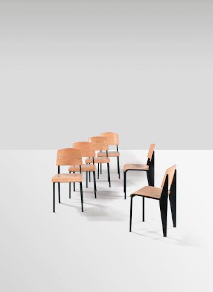 Suite De Six Chaises Standard by Jean Prouvé