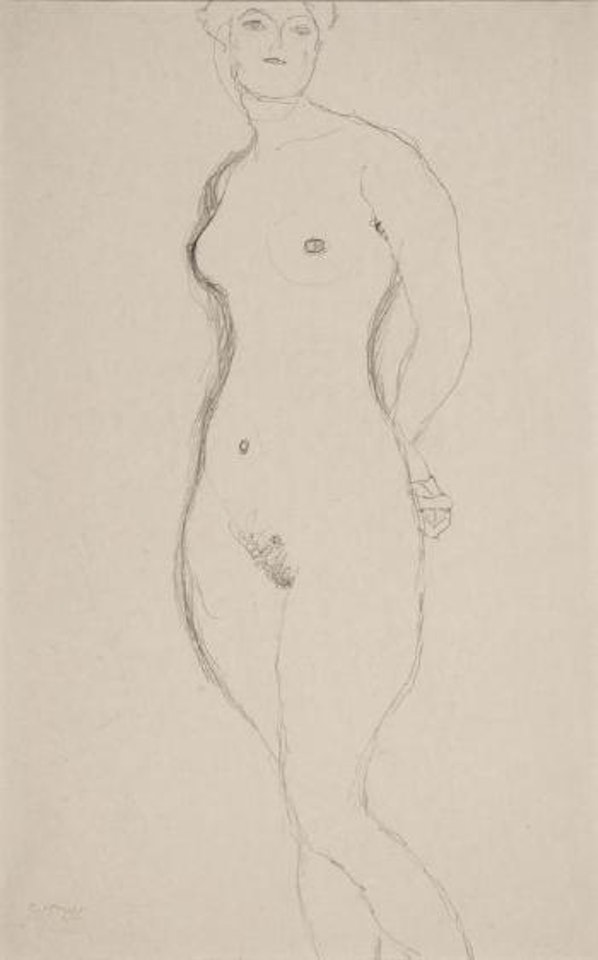 Nude study by Gustav Klimt