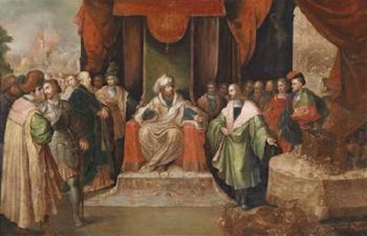Croesus showing Solomon his riches by Frans Francken II