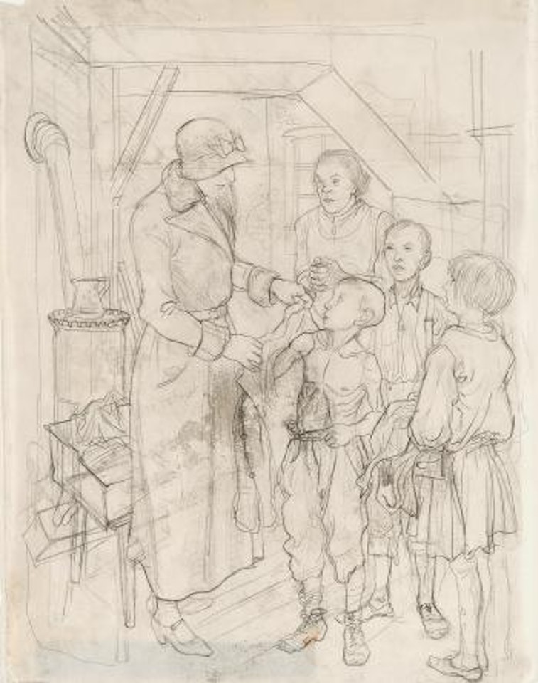 Poor family by Rudolf Schlichter