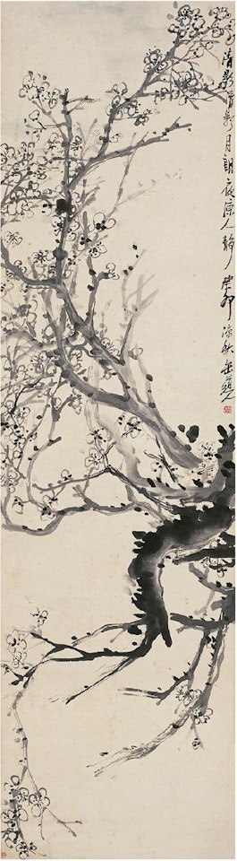 Plum blossoms at moon night by Wu Changshuo