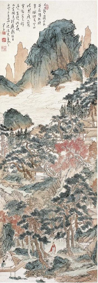 Secluded life in autumn mountain by Pu Ru