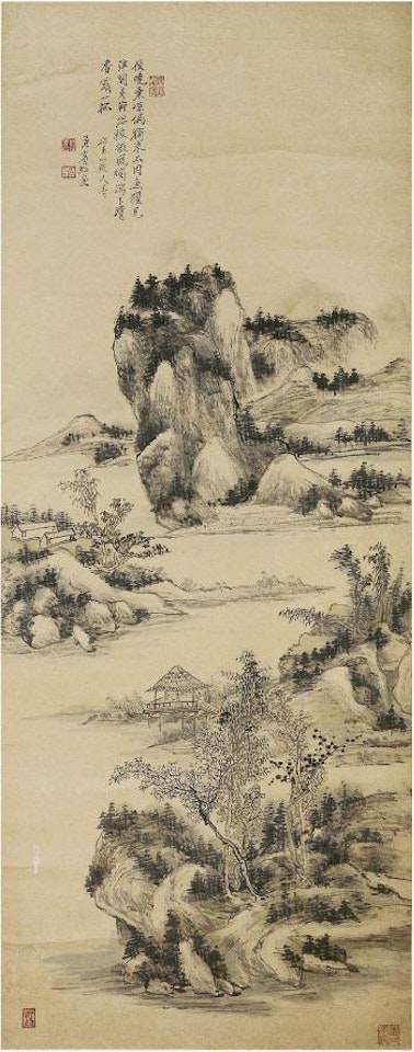 Reading in thatched cottage by Huang Binhong