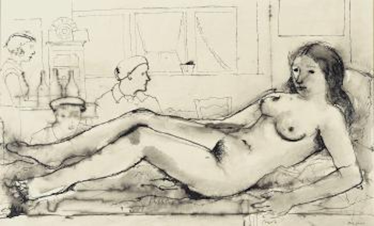 Nu allongé by Paul Delvaux