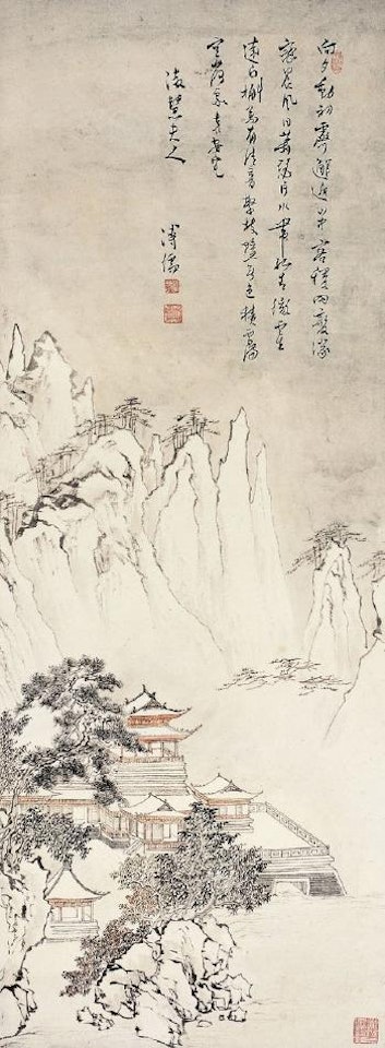 Landscape in the snow by Pu Ru
