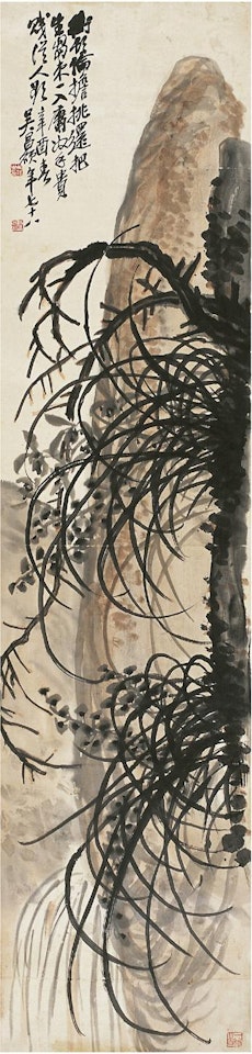 Orchid on cliff by Wu Changshuo