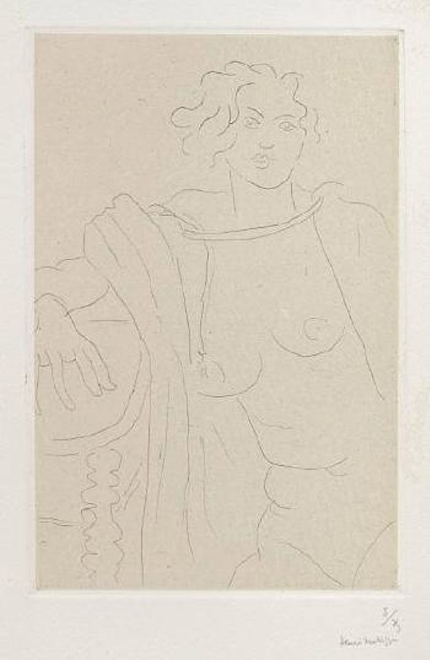 Figure assise, le bras droit appuyé sur une table by Henri Matisse
