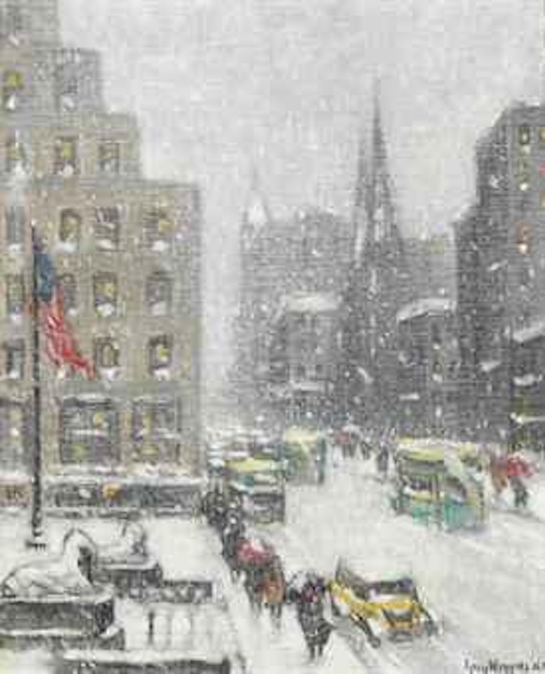 At the Library, Winter by Guy Carleton Wiggins