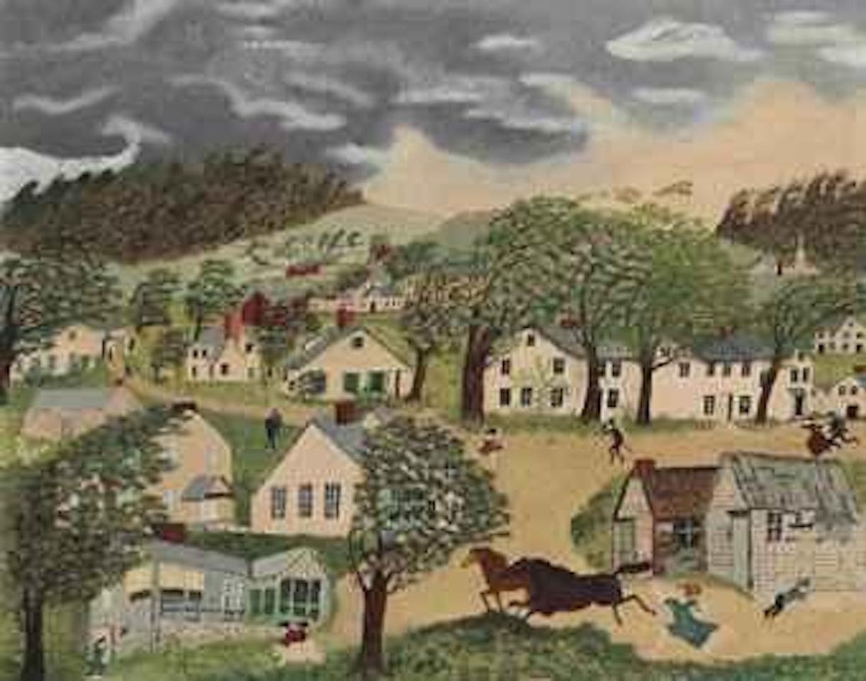The Hurricane in Hoosick Falls by Grandma Moses