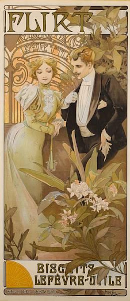 Flirt Biscuits Lefebvre-Utile by Alphonse Mucha