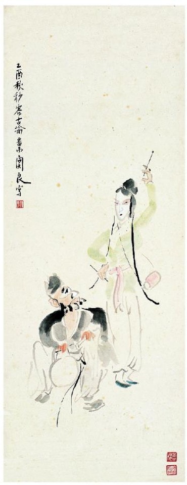 Figures of characters in Chinese opera by Guan Liang